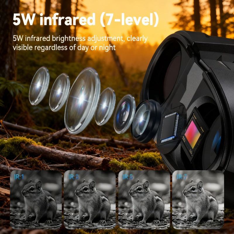 Night Vision Goggles 2K Ultra HD – 5W IR Binoculars with 2.8" IPS Screen, 10X Optical Zoom, 2600ft Range & 2000mAh Rechargeable Battery |