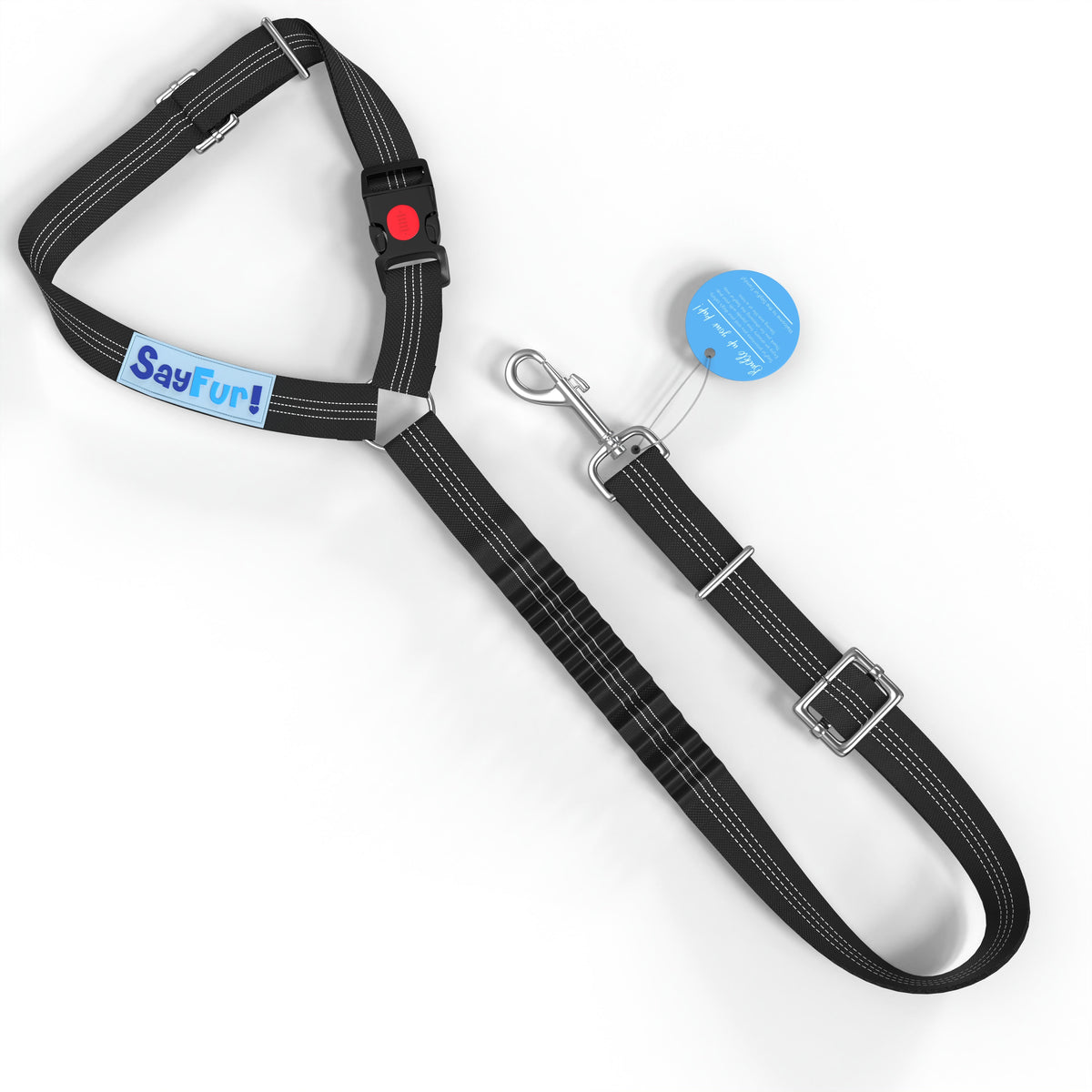 Headrest Dog Seat Belt Restraint for Vehicle Travel with Adjustable Length and Harness Attachment product image 1
