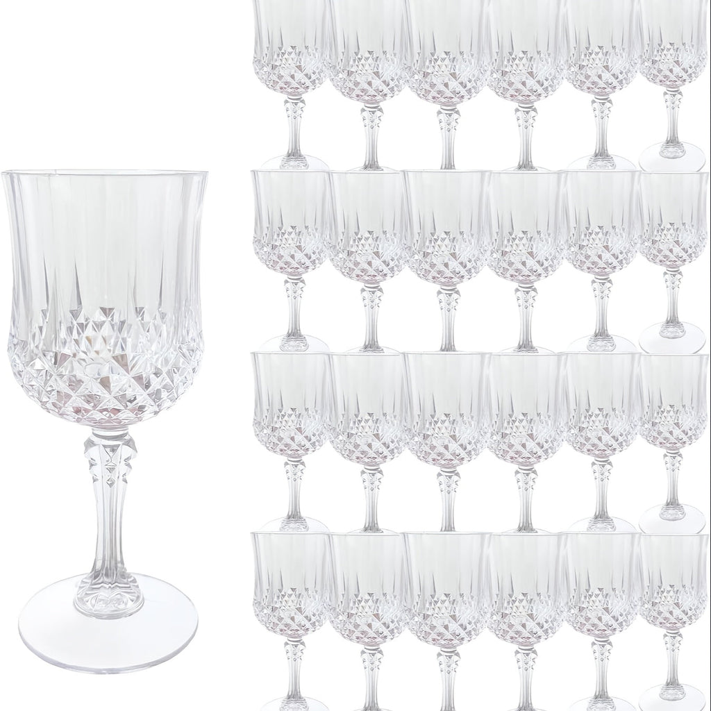 Plastic Wine Glasses 24 Pack 7oz for Home Cooking, Dining and Outdoor Meals, with the Listed Configuration