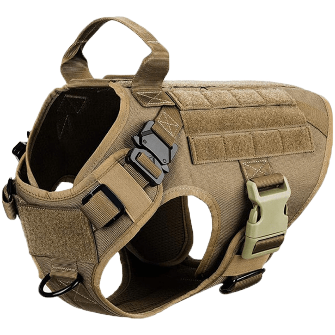 Heavy-Duty Tactical No-Pull Dog Harness with Dual D-Ring Control and Quick-Release Metal Buckles product image 2