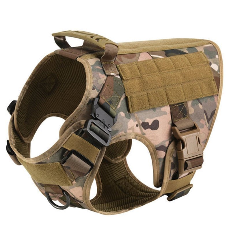Heavy-Duty Tactical No-Pull Dog Harness with Dual D-Ring Control and Quick-Release Metal Buckles product image 3