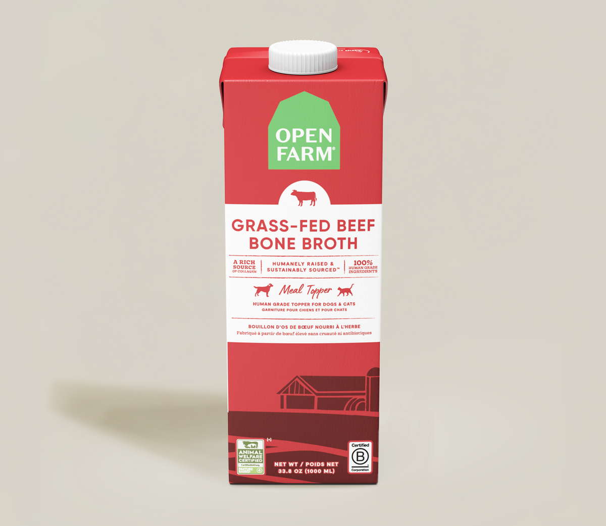 Grass-Fed Beef Bone Broth for Dogs, Collagen-Rich Meal Topper in 12 or 33.8 fl oz Cartons for Daily Meals product image 3