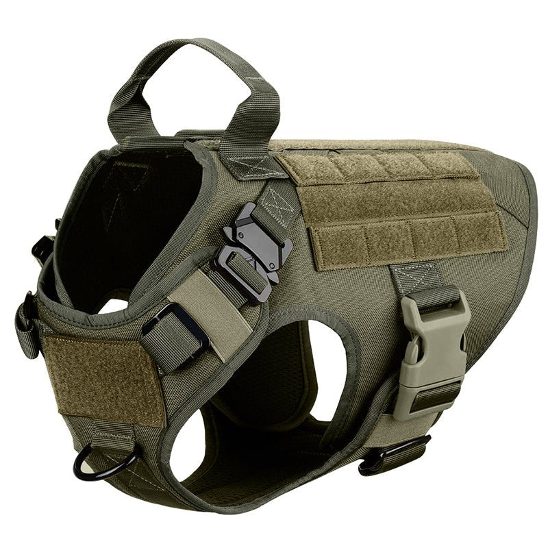 Heavy-Duty Tactical No-Pull Dog Harness with Dual D-Ring Control and Quick-Release Metal Buckles product image 4