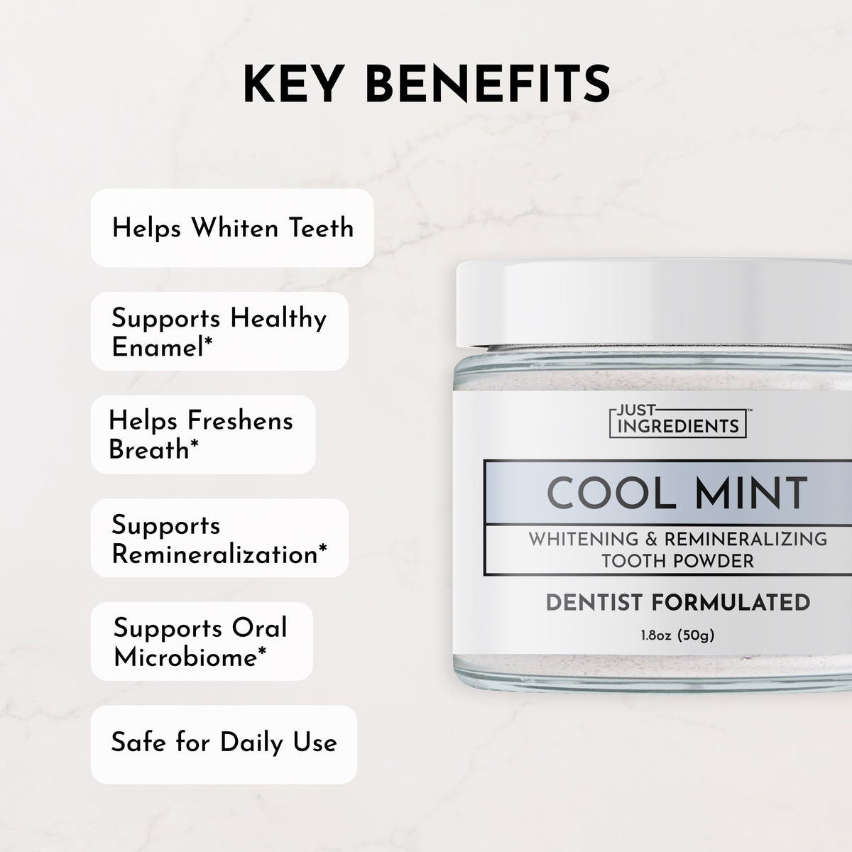 Mint Remineralizing Tooth Powder with Hydroxyapatite for Twice-Daily Cleaning in a 2 oz Jar product image 4