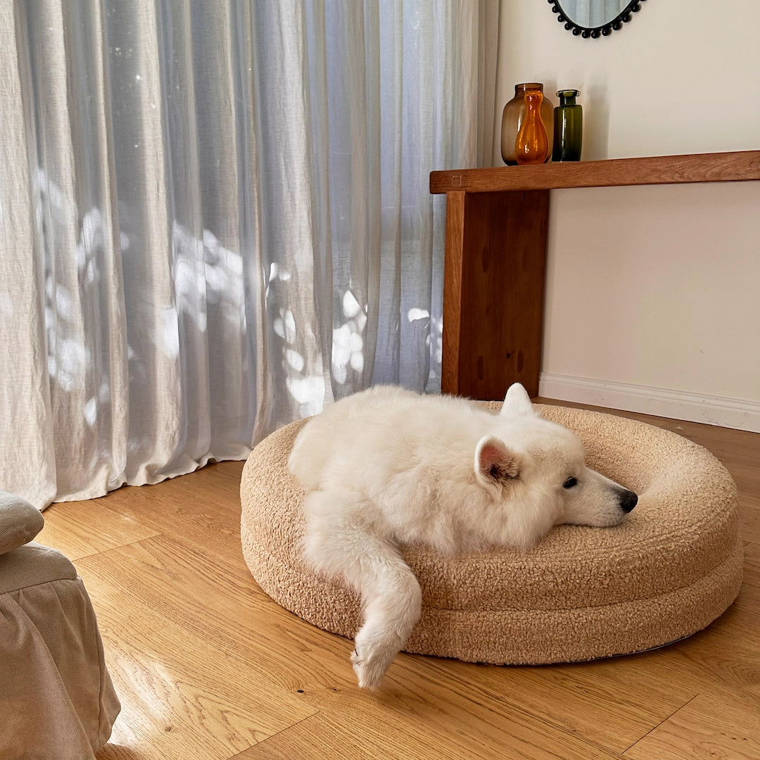 Round Orthopaedic Dog Bed Rice Pudding / L