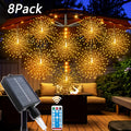 Solar Starburst Ball Light Set with Eight 480-LED Pieces, Remote Control and Three Color Options