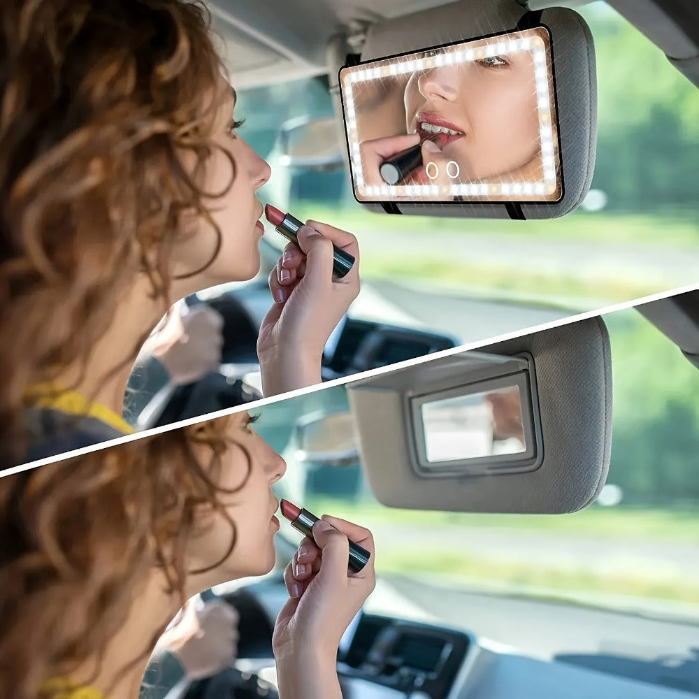 LED Car Vanity Mirror with Lights for Sun Visor, for Daily Driving, Commuting and Road Trips