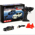 Mini RC Drift Sports Car 1:64 Scale with 4WD Layout, LED Details, Remote Controller and Two Color Options