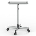 Salon Rolling Tray Trolley on Wheels Height Adjustable 30"-42" – Silver Mobile Salon Cart for Nail Tech, Esthetician, Barber