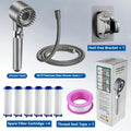 High Pressure Shower Head Set 4-Piece – Turbine Spray Wall Mounted, 3-Stage Adjustable Mode, 6 Water Filters & 68" Hose