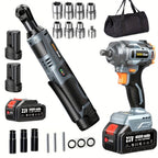 Power Tools TaskStar 3/8 Inch Cordless Ratchet or Wrench Set with 40 Nm Ratchet Option and Variable Speed