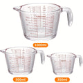 Clear Glass Measuring Cup Set with Pour Spouts, Handles, Red Graduations and One- or Three-Piece Options