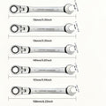 CR-V Flex Head Ratchet Wrench Set 5-Piece – 2-in-1 Reversible Open End & Hex Socket Dual-Purpose Kit | Automotive Engine Bay, Plumbing
