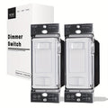 MOES Slide Dimmer Light Switch 3-Way & Single Pole No Neutral Wire, 600W Max, Compatible with LED CFL Incandescent Halogen