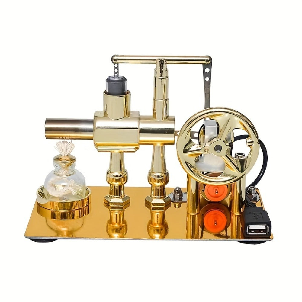 Stirling Engine Generator Kit, Single Cylinder Stainless Steel Pneumatic Model with the Listed Color, Size or Set Options for Everyday Use