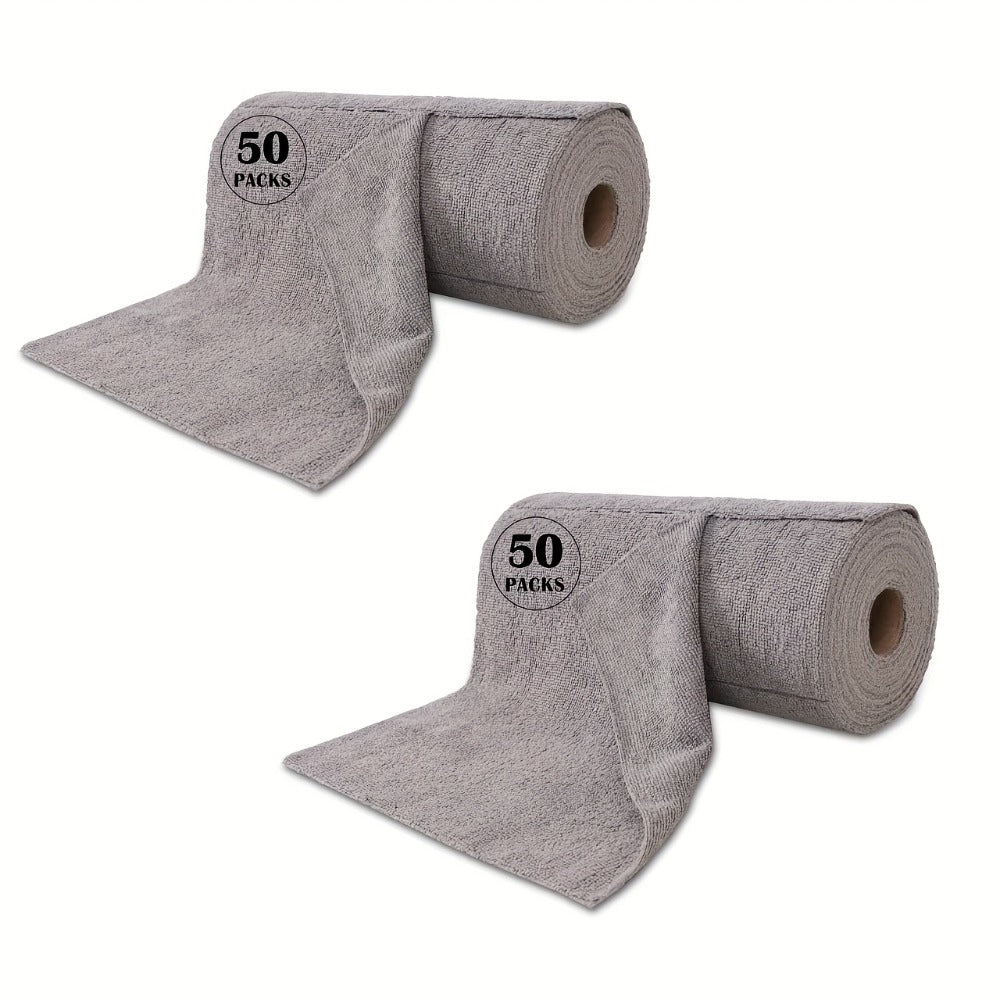 Microfiber Cleaning Cloths Reusable Paper Towel Roll Replacement – Washable Absorbent Tear-Away Dishcloths for Kitchen
