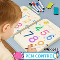 Magic Practice Handwriting & Drawing Book Set for Kids Ages 3-8, 64 Pages Reusable Wipe Clean Workbook with 8 Erasable Pens & Refills