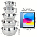5-Piece Mixing Bowl Set with Five Nested Sizes and Source-Marked Capacity and Diameter Labels