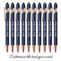Personalized Metal Ballpoint Pens 10pcs Custom Engraved with Name or Logo - Smooth Black Ink