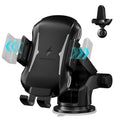 10W Auto-Sensing Car Phone Mount with Wireless Charging Clamp, Vent Clip and Suction-Style Base
