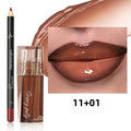 Dewy Glass Lip Gloss & Liner Duo – Hydrating Water-Gloss Luminous Finish with 3D Precision Matte Lip Liner