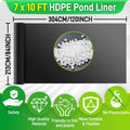 Black HDPE Pond Liner in Six Sizes from 7 x 10 to 20 x 26 Feet for Fish Ponds and Water Gardens