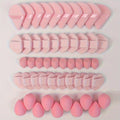 Makeup Sponge & Cushion Puff Set 50Pcs Ultra-Soft Velvet Latex-Free Blending Sponges for Liquid Foundation Concealer BB Cream Wet Dry Use