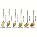 6 Piece Korean Style Stainless Steel Kitchen Utensil Set Cooking Spoons Spatula Ladle for Home Cooking, Dining and Outdoor Meals