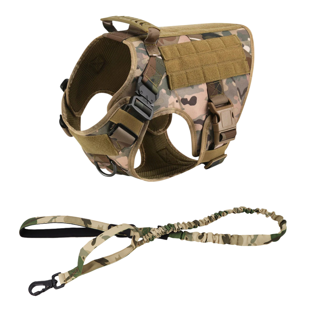 Heavy-Duty Tactical No-Pull Dog Harness with Dual D-Ring Control and Quick-Release Metal Buckles product image 38