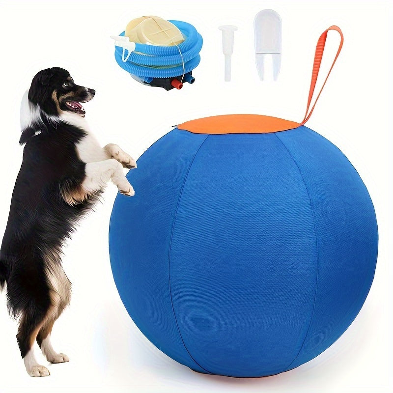 Dog Toy Large Inflatable Bear-Shaped Ball in Blue-Orange or Orange for Indoor and Outdoor Play