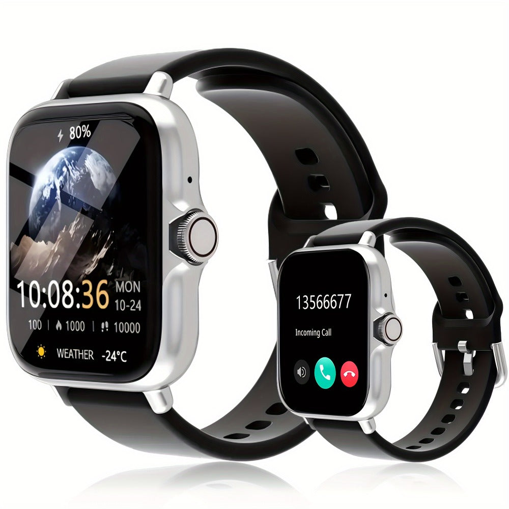 Smartwatch with Bluetooth Calling 1.91" AMOLED HD Touch Screen, Voice Assistant, Music Playback, Built-in Mic & Speaker, Multi-Sport