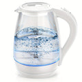Electric Kettle 1.7L 1200W Borosilicate Glass with Blue LED, Auto Shut-Off and Cordless Base