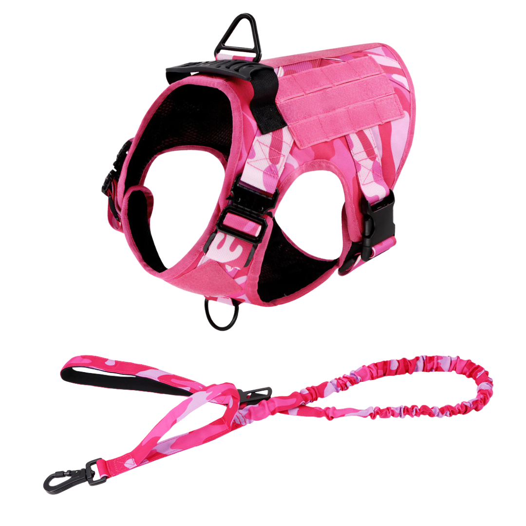 Heavy-Duty Tactical No-Pull Dog Harness with Dual D-Ring Control and Quick-Release Metal Buckles product image 40