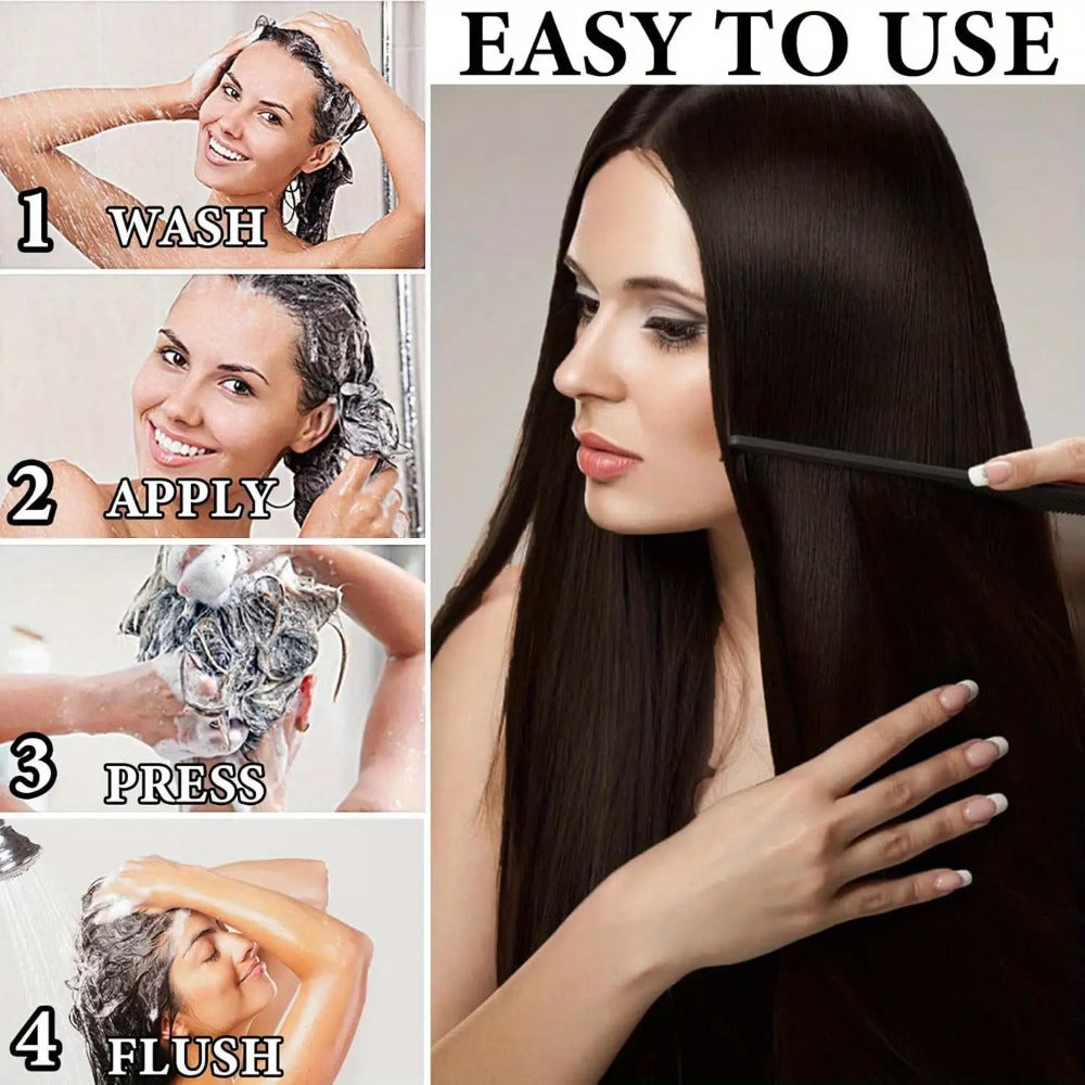 Hair Color Shampoo, EELHOE 3-in-1 Six-Bottle 3.38oz Set in Black, Brown or Mixed Color Packs