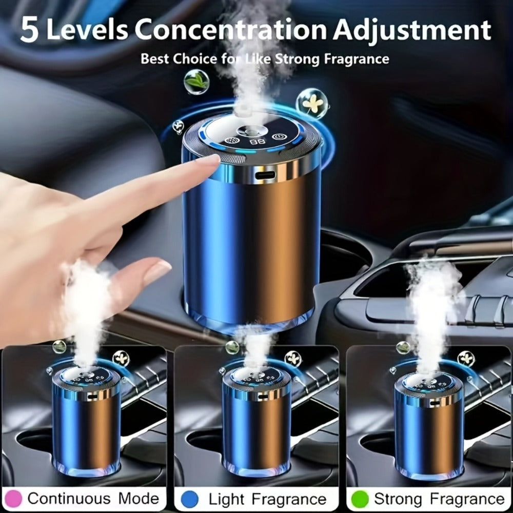 Car Aroma Diffuser – Smart In-Car Essential Oil Diffuser with Ambient RGB Light & Starlight Projection, Auto On/Off