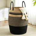 Laundry Hamper Basket Large Bohemian Foldable Clothes Hamper with Extended Handle – Fabric Oval Storage Bin for Bedroom Dorm Hotel