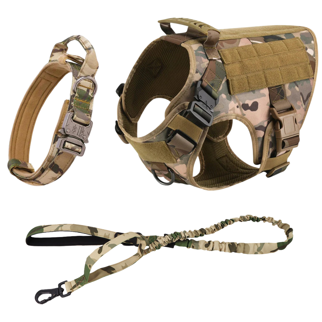 Heavy-Duty Tactical No-Pull Dog Harness with Dual D-Ring Control and Quick-Release Metal Buckles product image 43