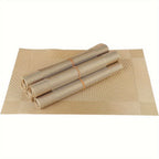 PVC Placemats Set of 6 Heat Resistant Non-Slip Washable Table Mats for Kitchen Dining Table, Easy Clean Vinyl Dinner Mats 11.8x17.7 Inch