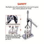 Manual Citrus Juicer Stainless Steel Lemon Squeezer with Lever Press for Home Cooking, Dining and Outdoor Meals