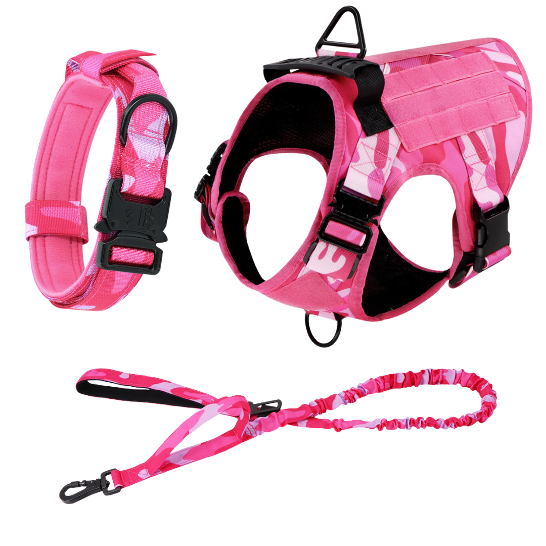 Heavy-Duty Tactical No-Pull Dog Harness with Dual D-Ring Control and Quick-Release Metal Buckles product image 45