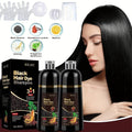 Hair Color Shampoo, RILSIC 3-in-1 Two-Pack of 500ml Pump Bottles with Black or Dark Brown Selection