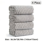 Towel Set 4 or 8 Piece Microfiber Collection with Hair-Drying Cap Options in Four Colors for Home and Guest Use