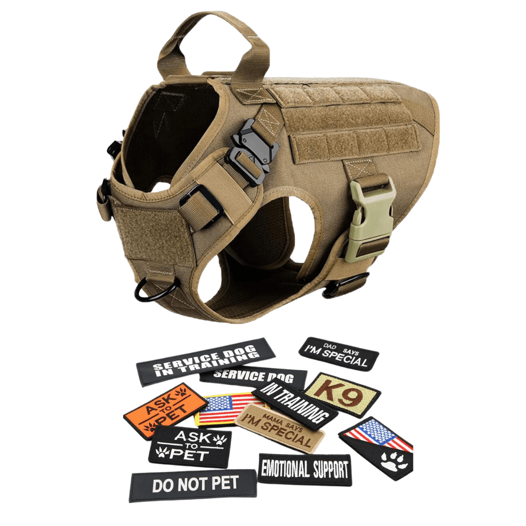 Heavy-Duty Tactical No-Pull Dog Harness with Dual D-Ring Control and Quick-Release Metal Buckles product image 47