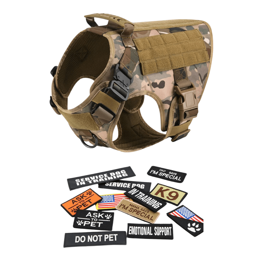Heavy-Duty Tactical No-Pull Dog Harness with Dual D-Ring Control and Quick-Release Metal Buckles product image 48