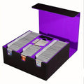 Three-Row Trading Card Storage Box with Black-Purple or Black-Gray Interior and Source-Labeled 1500+ Capacity