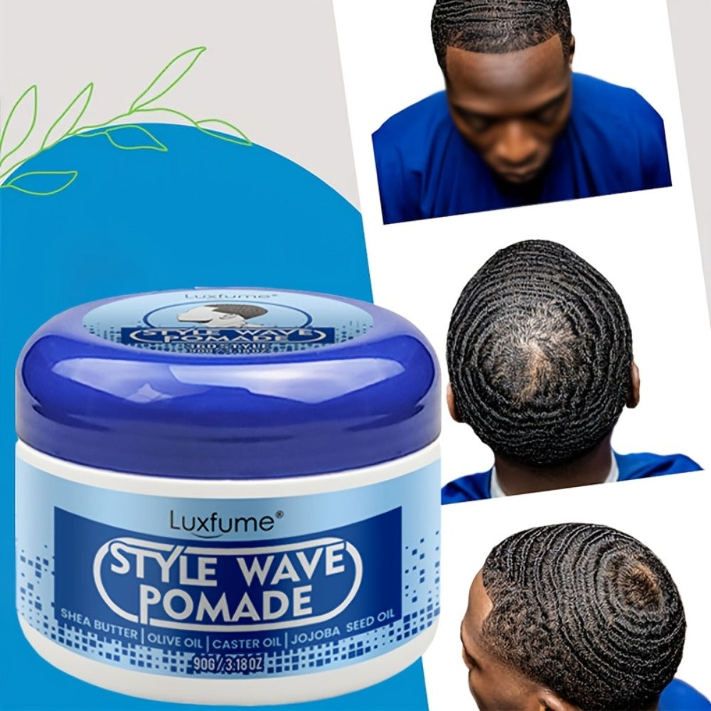 Wave Pomade 2-Pack Strong Hold & No Grease for Men – Easy Water Rinse, Perfect for Creating & Reinforcing 360 Waves