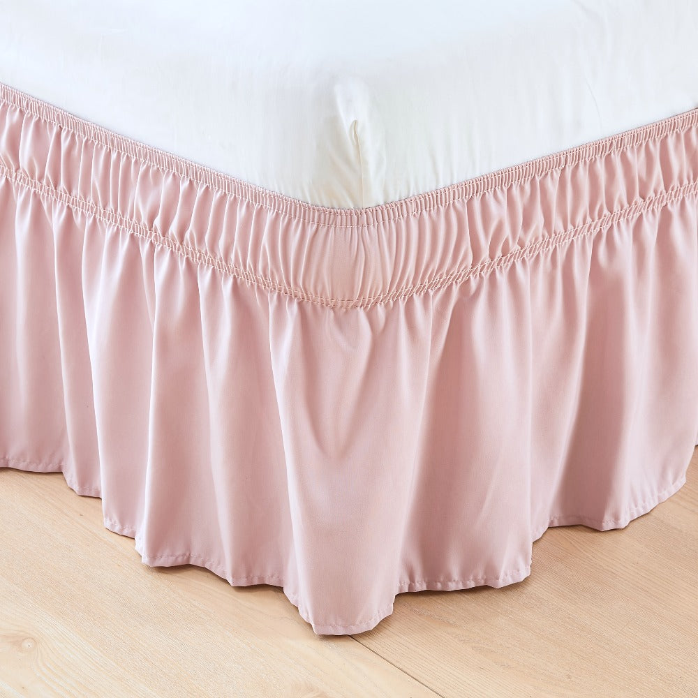Ruffled Bed Skirt with Adjustable Elastic – Twin Full Queen King, 15-Inch Drop, Machine Washable, 30 Colors