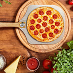 Pizza Making Set with Pizza Peel, Nonstick Pizza Pan, Perforated Pan, Pizza Cutter, Oven Mitts, Pie Server & Basting Brush