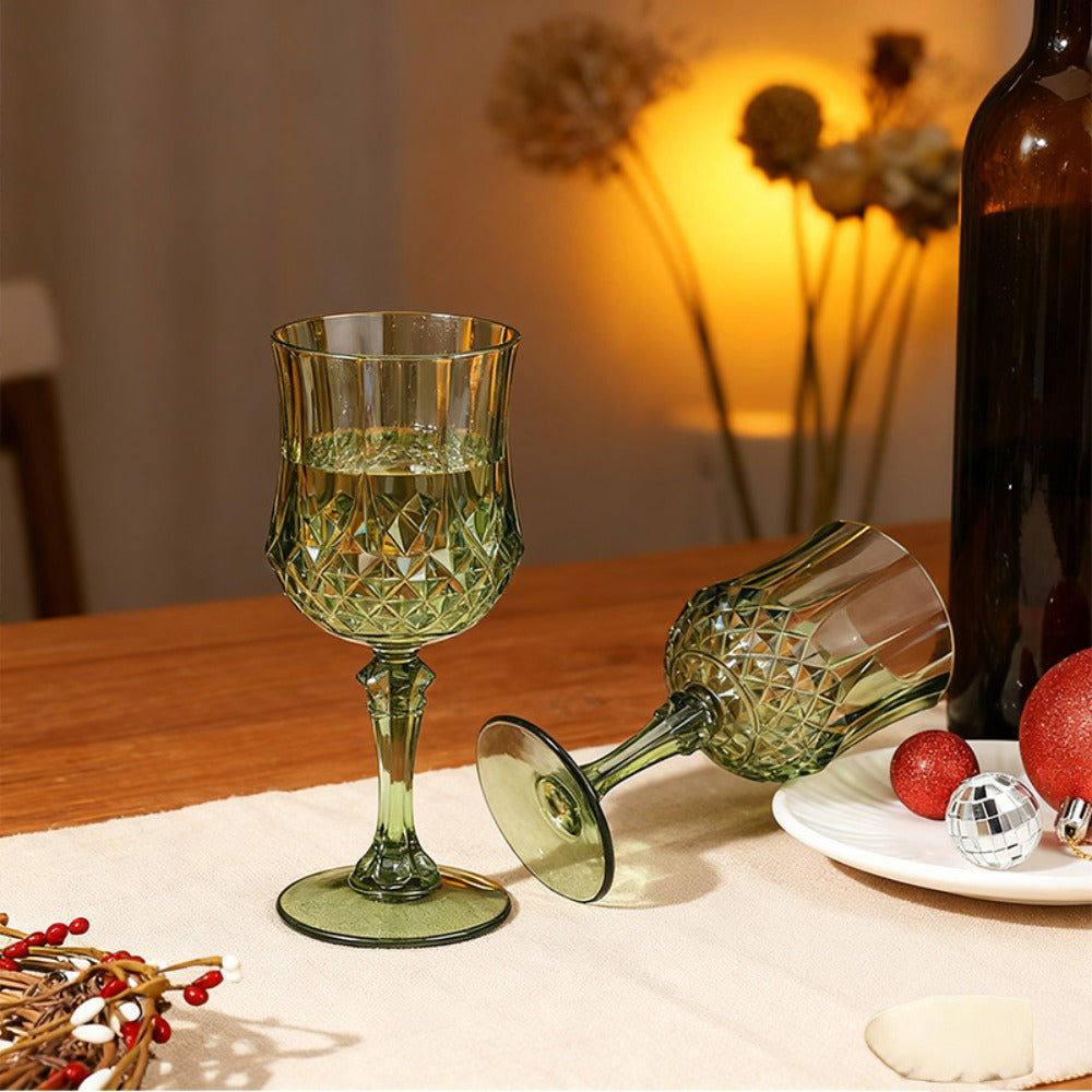 Plastic Crystal Champagne Goblets 48pcs Shatterproof Stackable 7oz Reusable Wine Glasses for Wedding Party Christmas Halloween Elegant