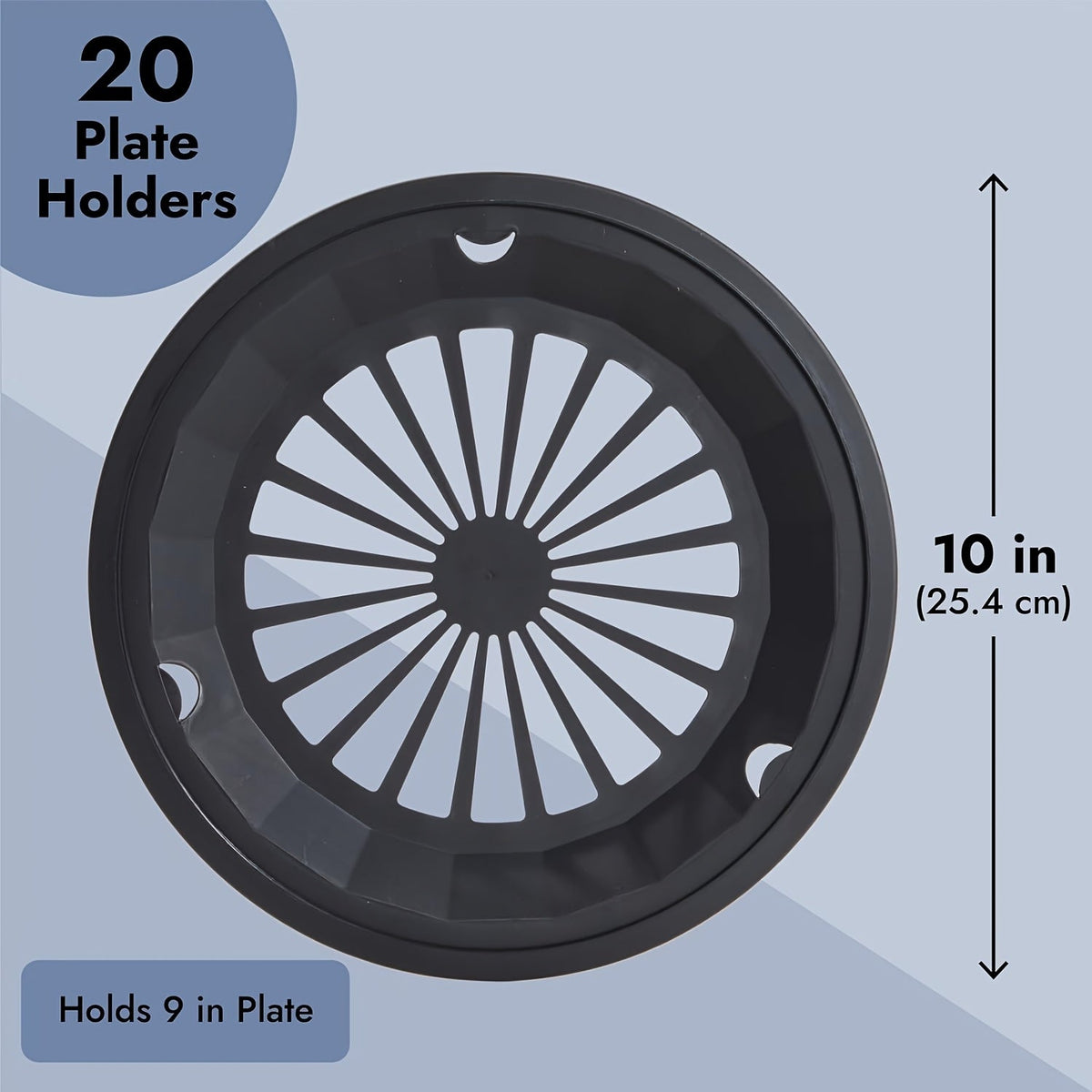 Reusable Plastic Paper Plate Holders Set – 10 Inch Snap-On Groove Design, Thickened Durable Holder for Picnics, BBQ